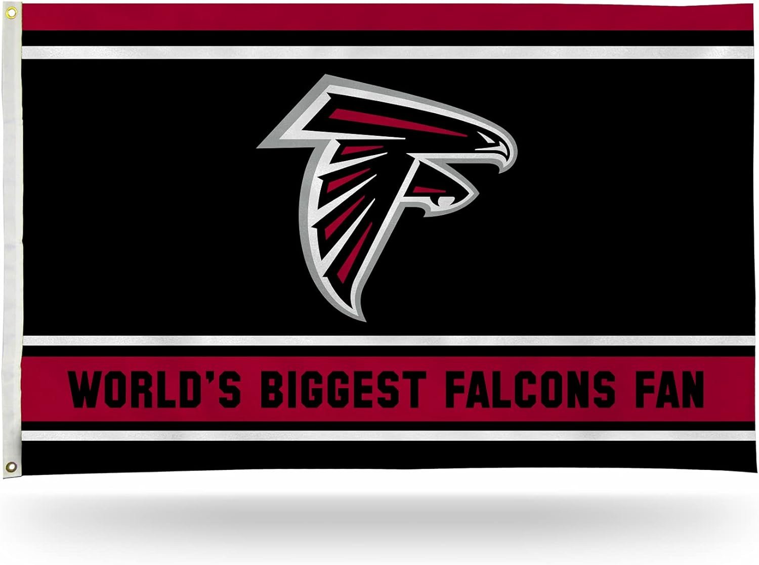 Atlanta Falcons 3x5 Feet Flag Banner, World's Biggest Fan, Metal Grommets, Single Sided, Indoor or Outdoor Use